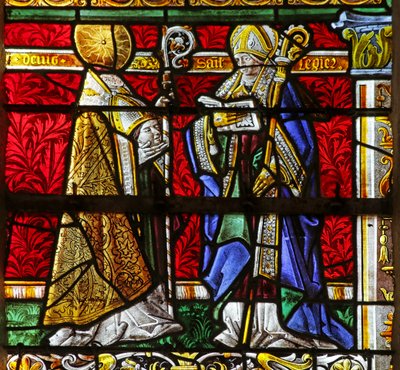 Vetrata raffigurante San Dionigi e San Leger da French School